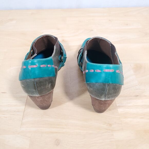 Spring Step Teal and Gray Ankle Booties - Picture 6 of 11